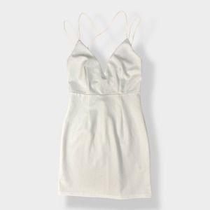 Tobie Bodycon White Open‎ Back Mini Dress Size S